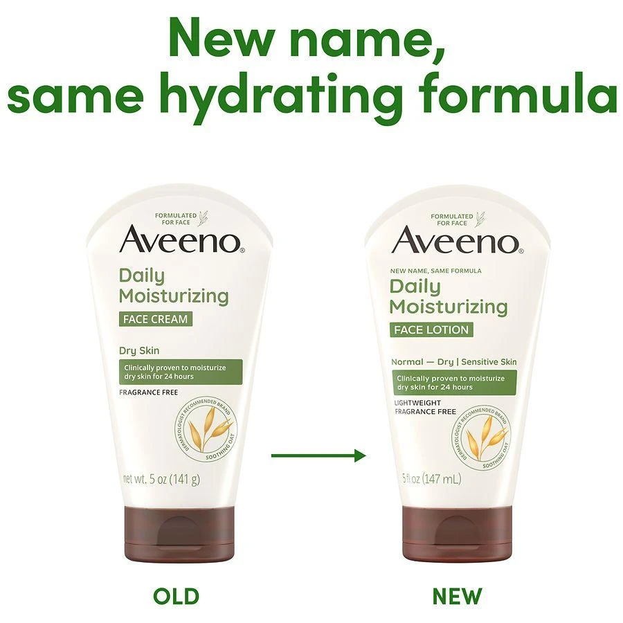 Aveeno Daily Moisturizing Face Lotion with Soothing Prebiotic Oat, Fragrance-Free 2