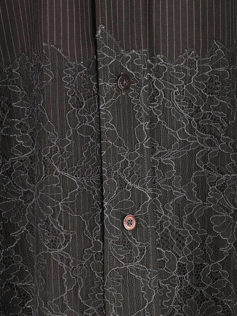 Fendi Fendi Long Sleeved Pinstriped Lace Shirt 3