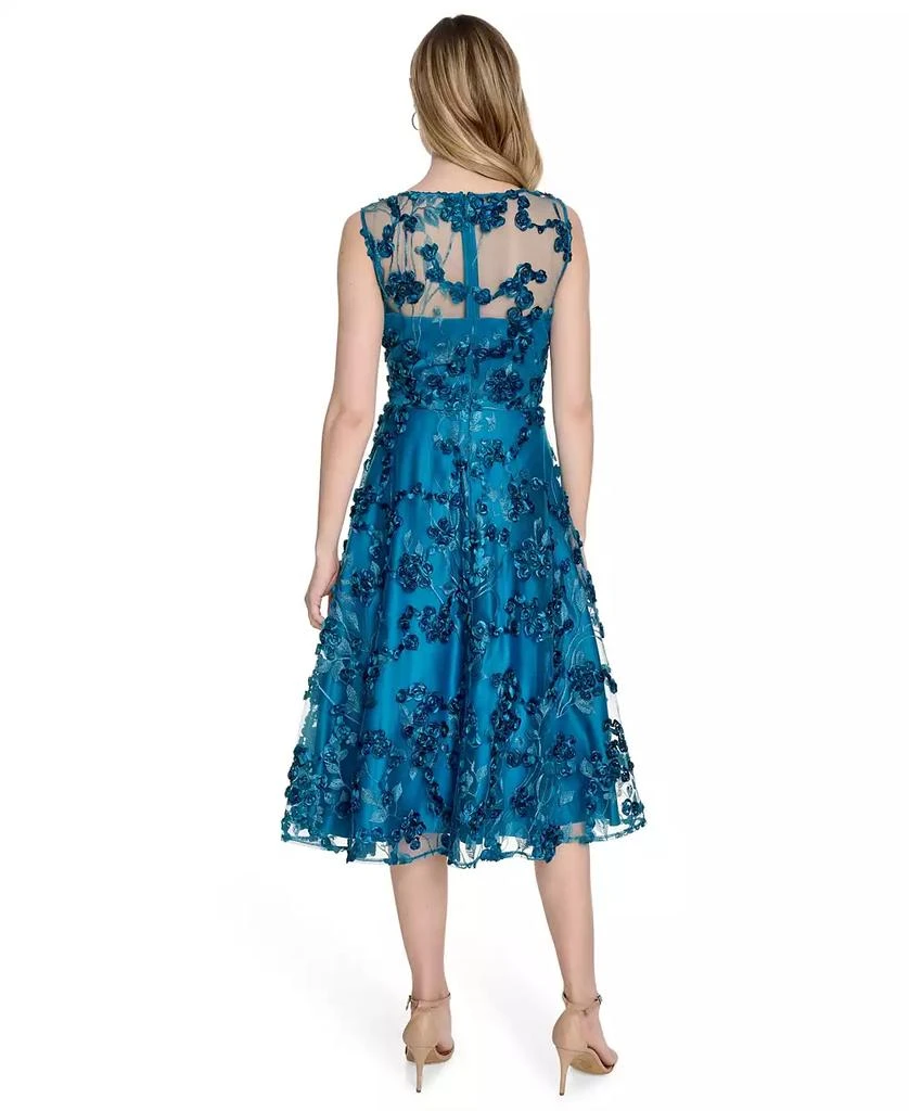 Eliza J Women's Embroidered-Mesh Sleeveless Fit & Flare Dress 3