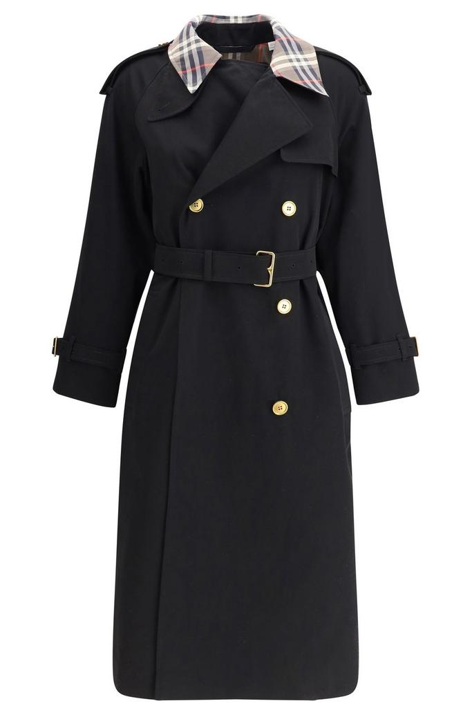 Burberry Burberry 'Kensington' Black Polyester Trench Coat