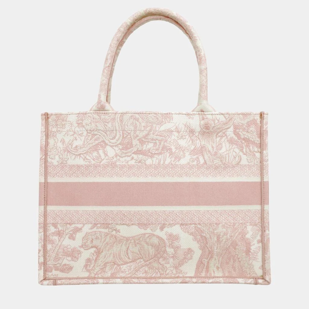 Dior Dior Soft Pink Canvas Embroidered Medium Book Tote Bag  3
