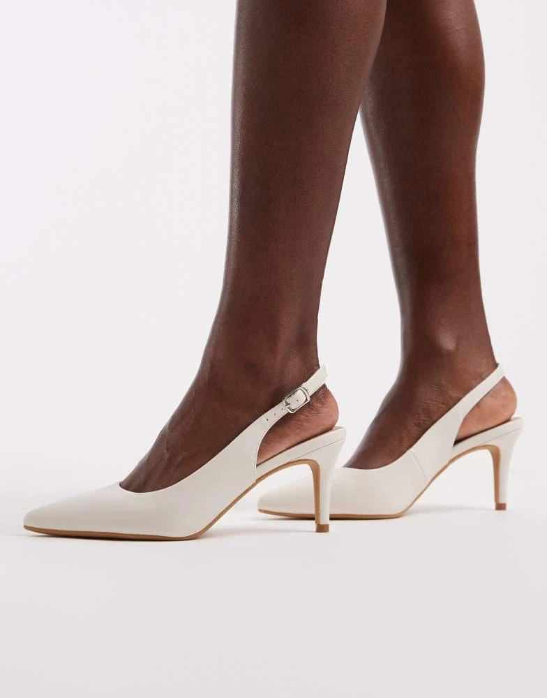 New Look New Look slingback heeled shoe in cream 4