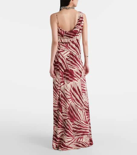 Dries Van Noten Printed draped crêpe gown 3