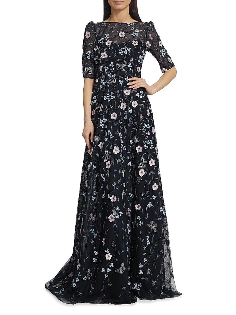 Teri Jon Floral Embroidered Gown 3
