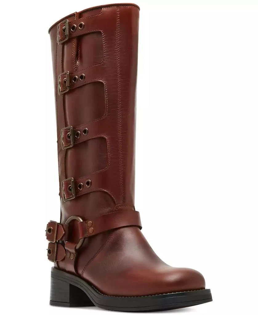 Steve Madden Women's Rocky Knee-High Buckled Moto Boots 1