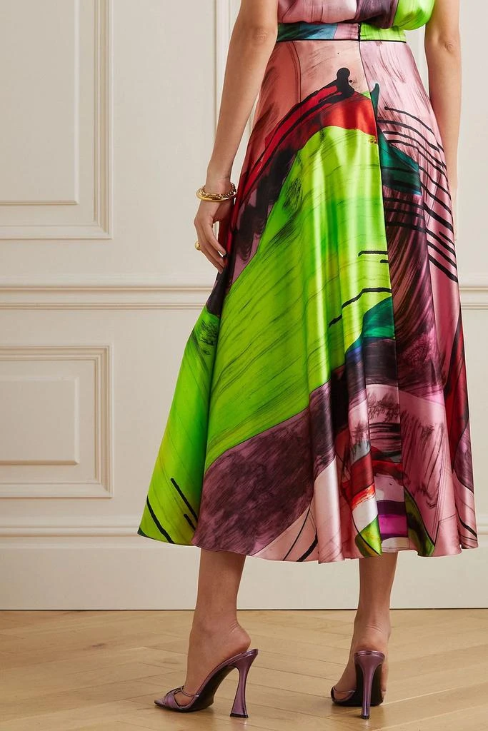 ROKSANDA Ambrosia printed silk-satin midi skirt 3