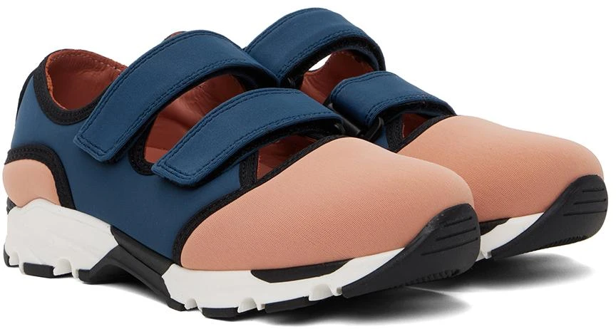 Marni Kids Pink & Navy Velcro Scuba Sneakers 4