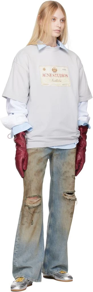 Acne Studios Gray Layered Print T-shirt 5