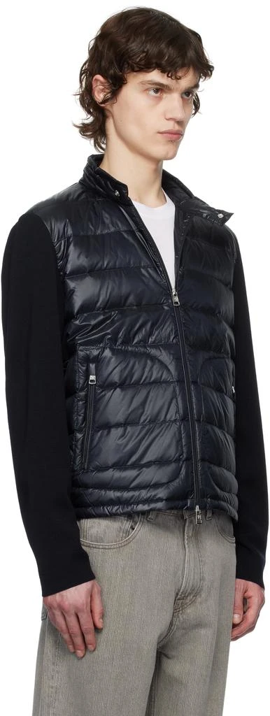 Moncler Navy Padded Wool Zip-Up Down Jacket 2