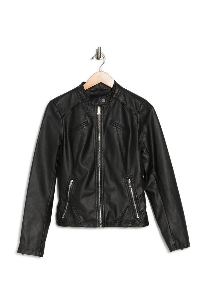 GUESS Faux Leather Racer Jacket 4