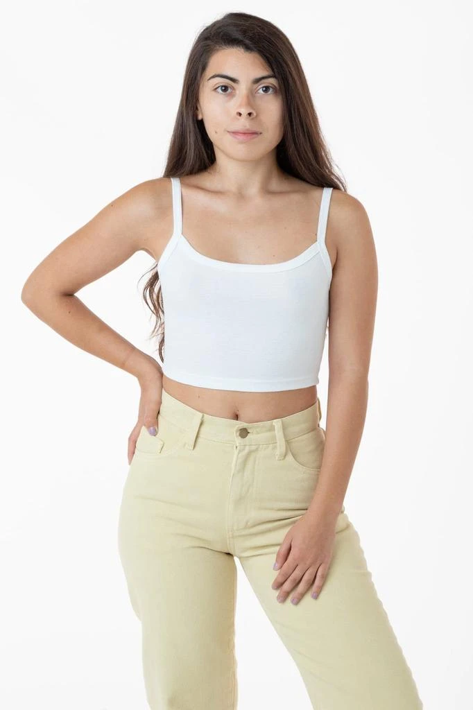 Los Angeles Apparel 43016 - Baby Rib Spaghetti Crop Tank 7