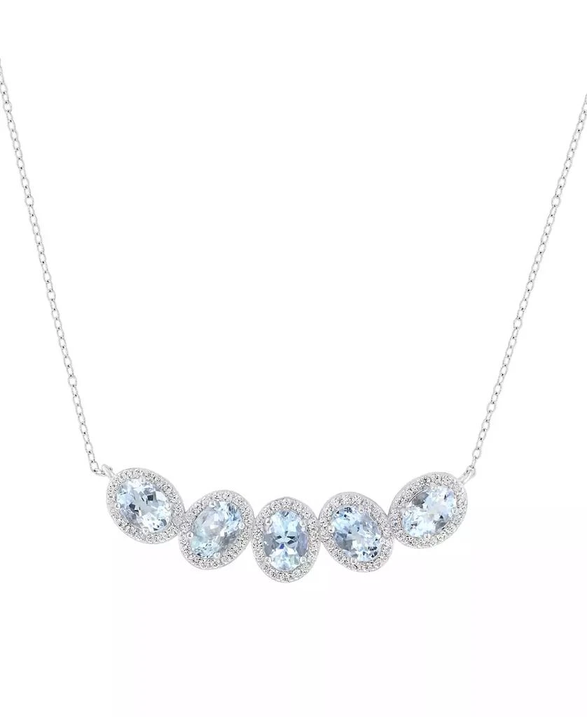 Effy Aquamarine (3-5/8 ct. t.w.) and Zircon Necklace (1 ct. t.w.) in Sterling Silver 2