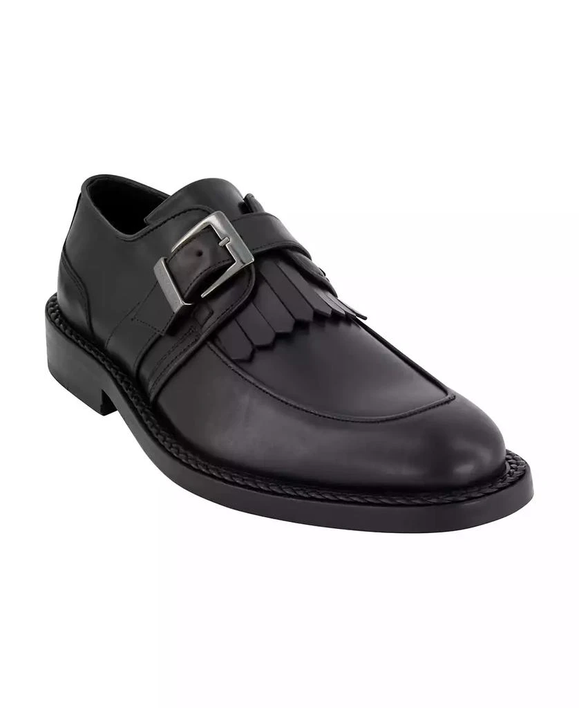Karl Lagerfeld Paris Men's White Label Monk Strap Moc Toe with Fringe Shoes 1