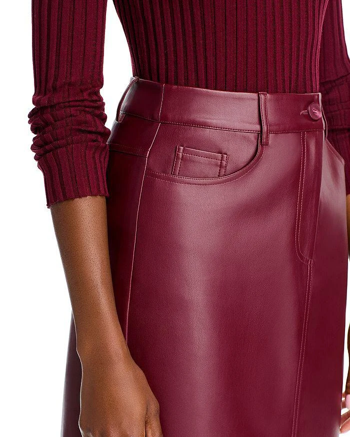 Tahari Faux Leather Slim Midi Skirt 6