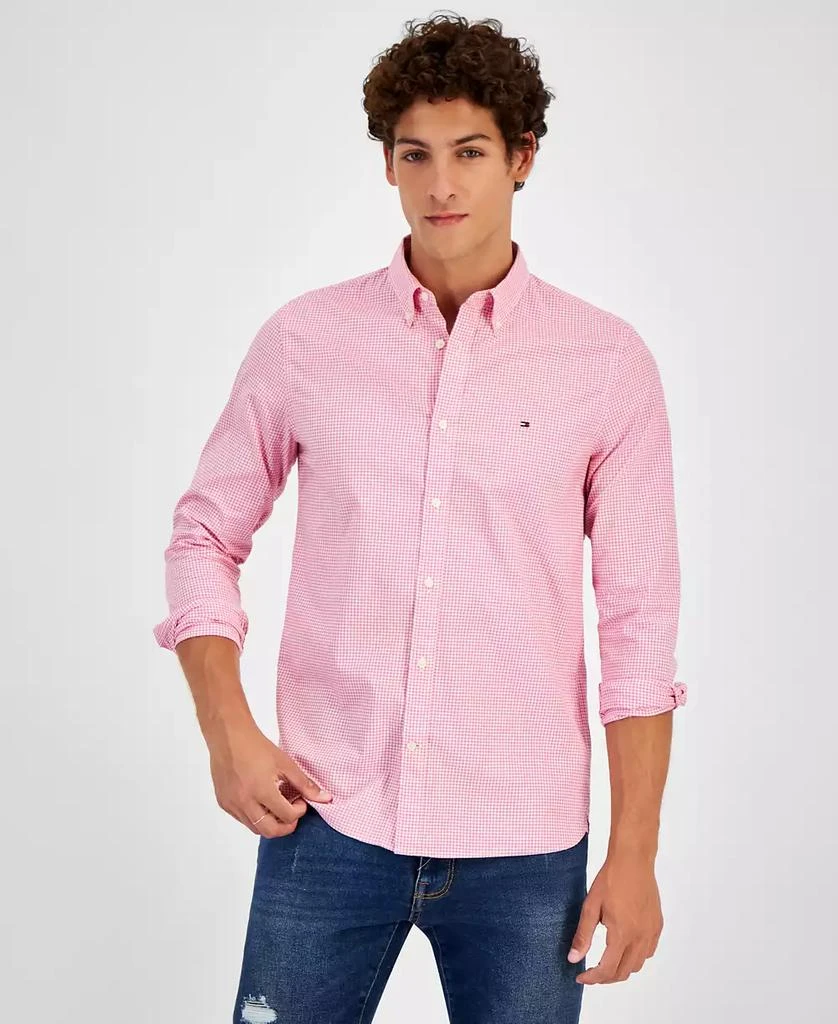 Tommy Hilfiger Tommy Hilfilger Men's Long Sleeve Button-Front Poplin Micro Gingham Shirt 1