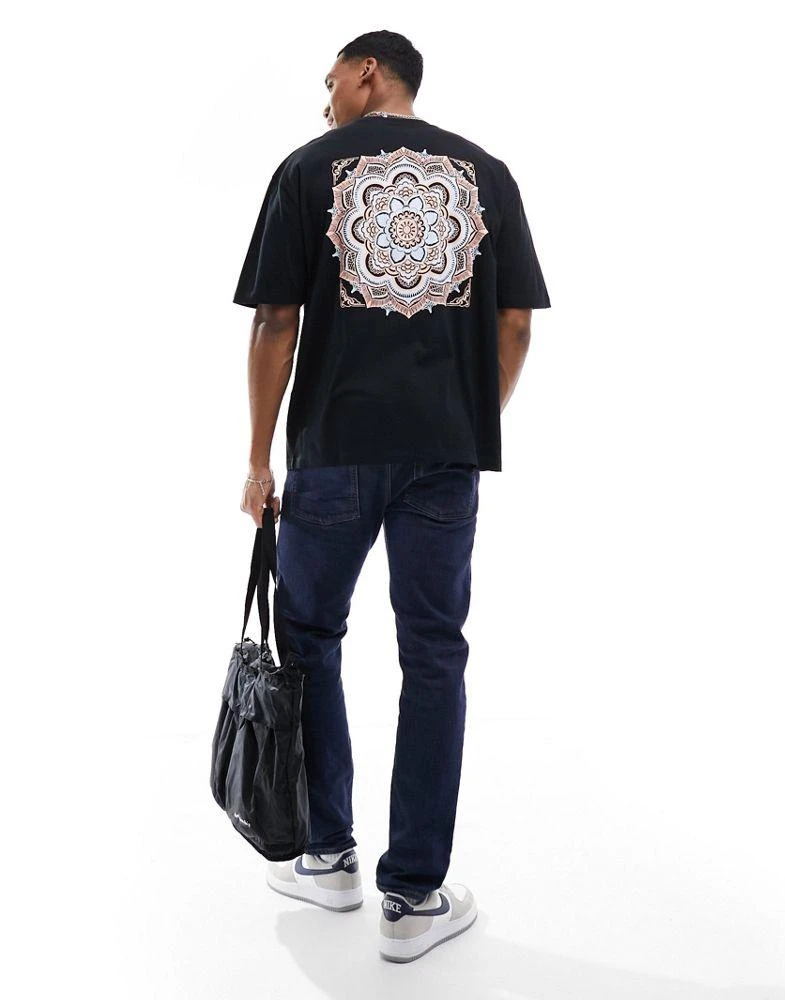ASOS ASOS DESIGN oversized t-shirt in black with paisley back print 1