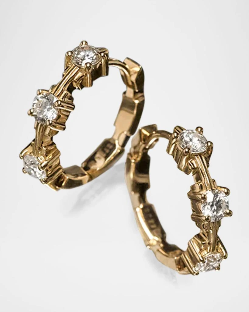 Azlee 18K Pirouette Diamond Medium Hoop Earrings 3