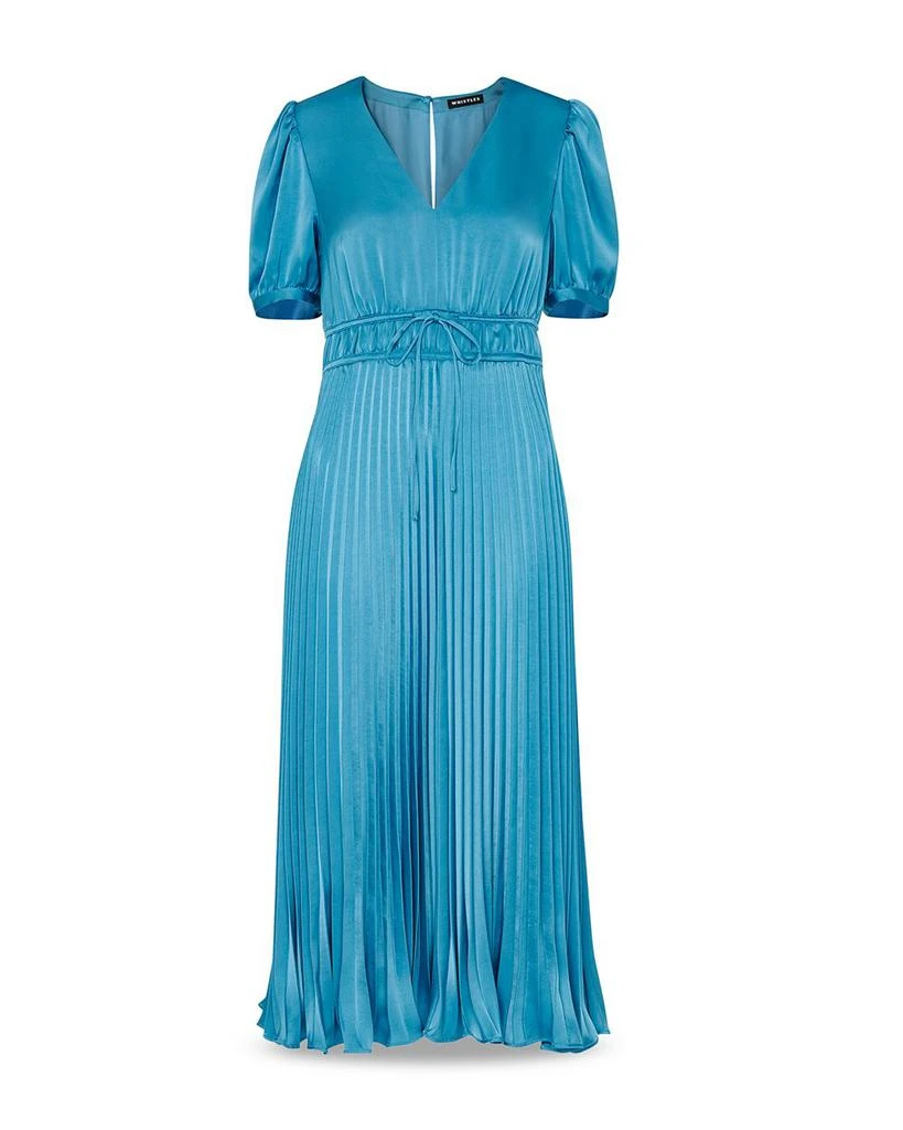 whistles pleated dress Pale Pink Satin Pleated Strappy Dress | WHISTLES