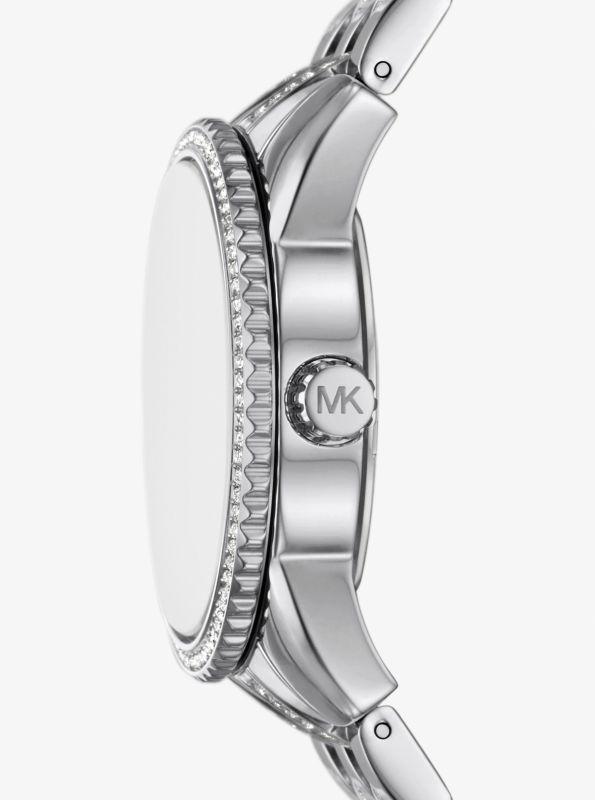 undefined Mini Bryant Pavé Logo Silver-Tone Watch