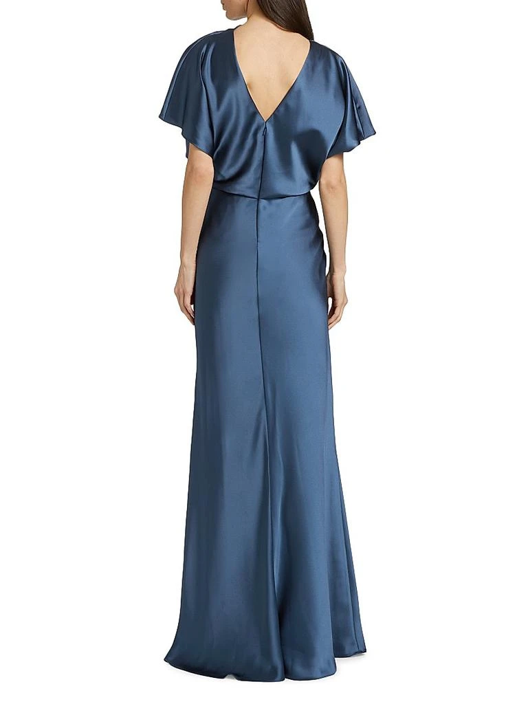 Amsale Draped Satin Gown 5