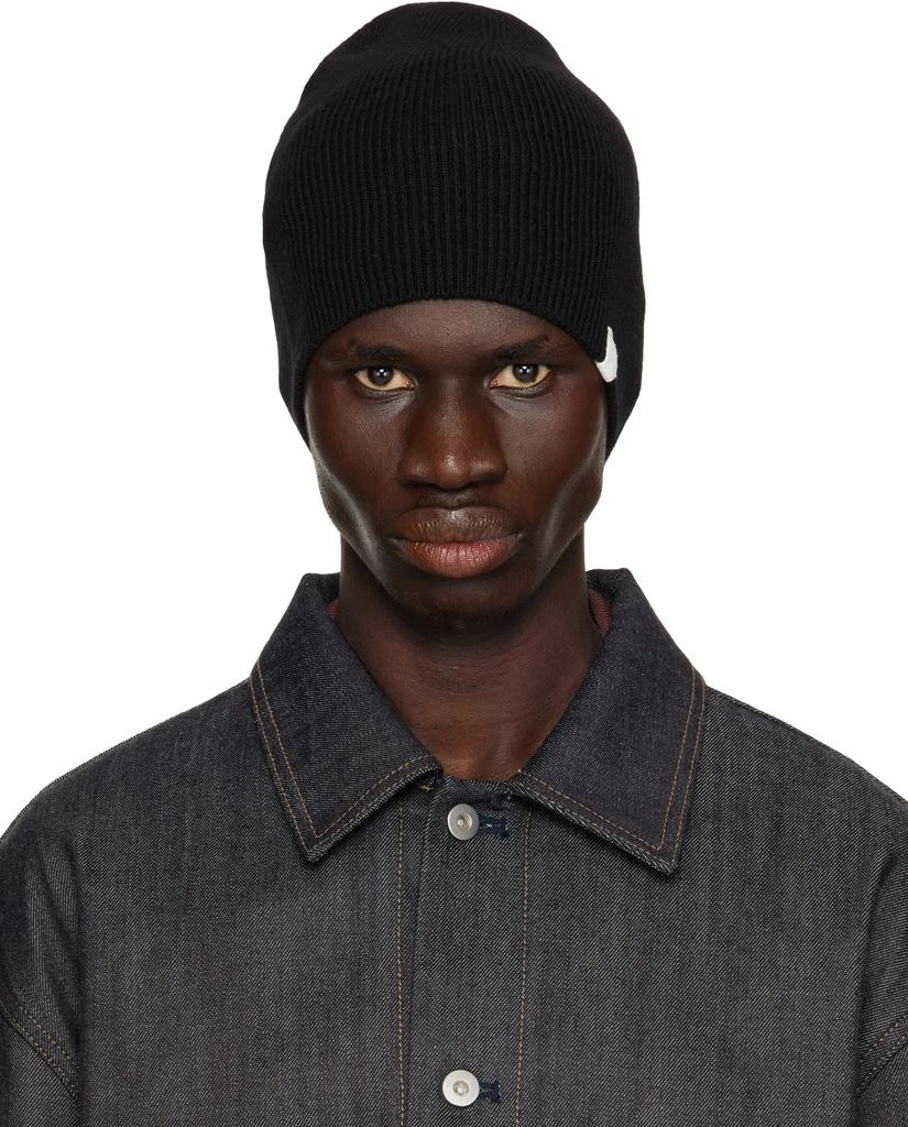 Jil Sander Black Rib-Knit Beanie 1
