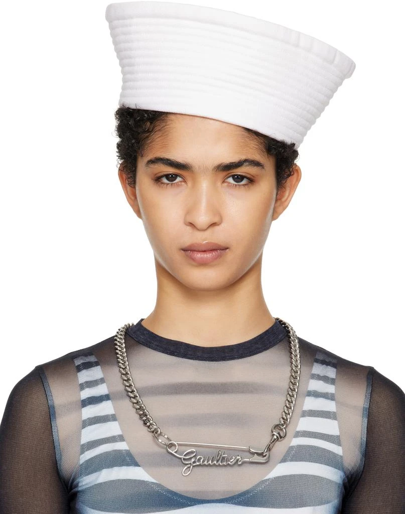 Jean Paul Gaultier White 'The Wide Sailor' Bucket Hat 1
