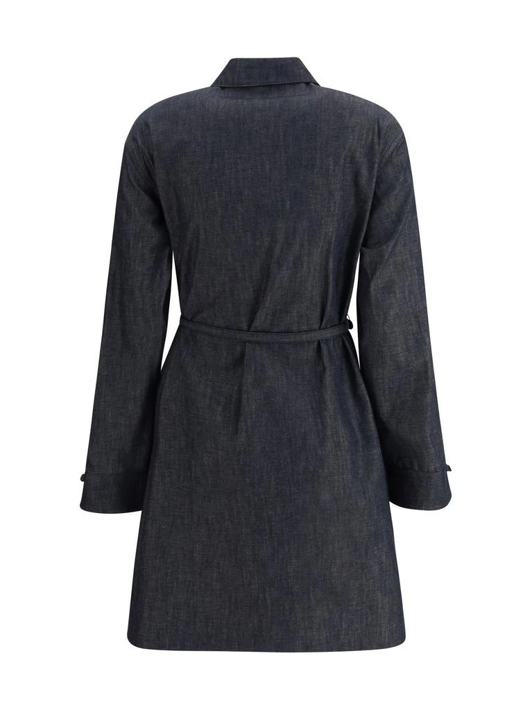 Fendi Fendi Asymmetrical Cross-Over Fasten Belted Shirt Dress 2