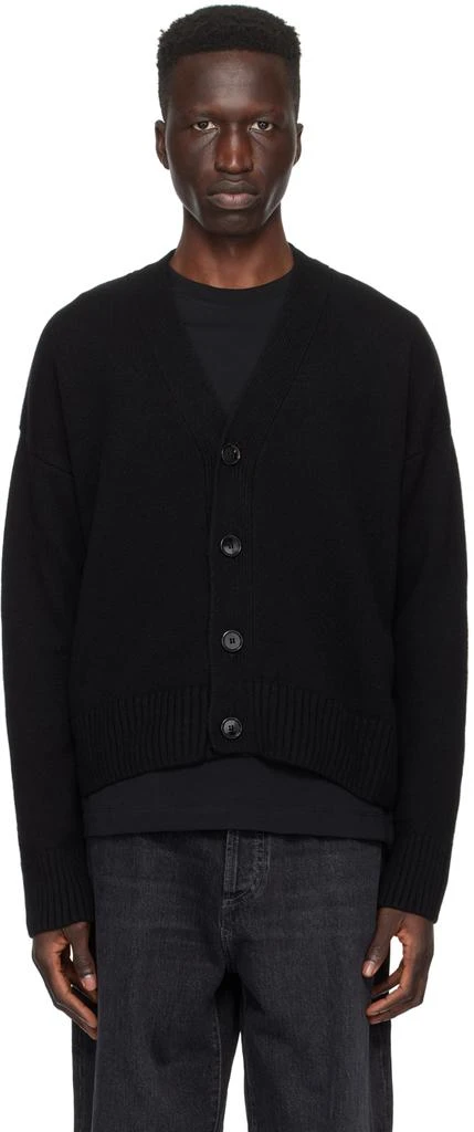 AMI Paris Black Cropped Cardigan 1