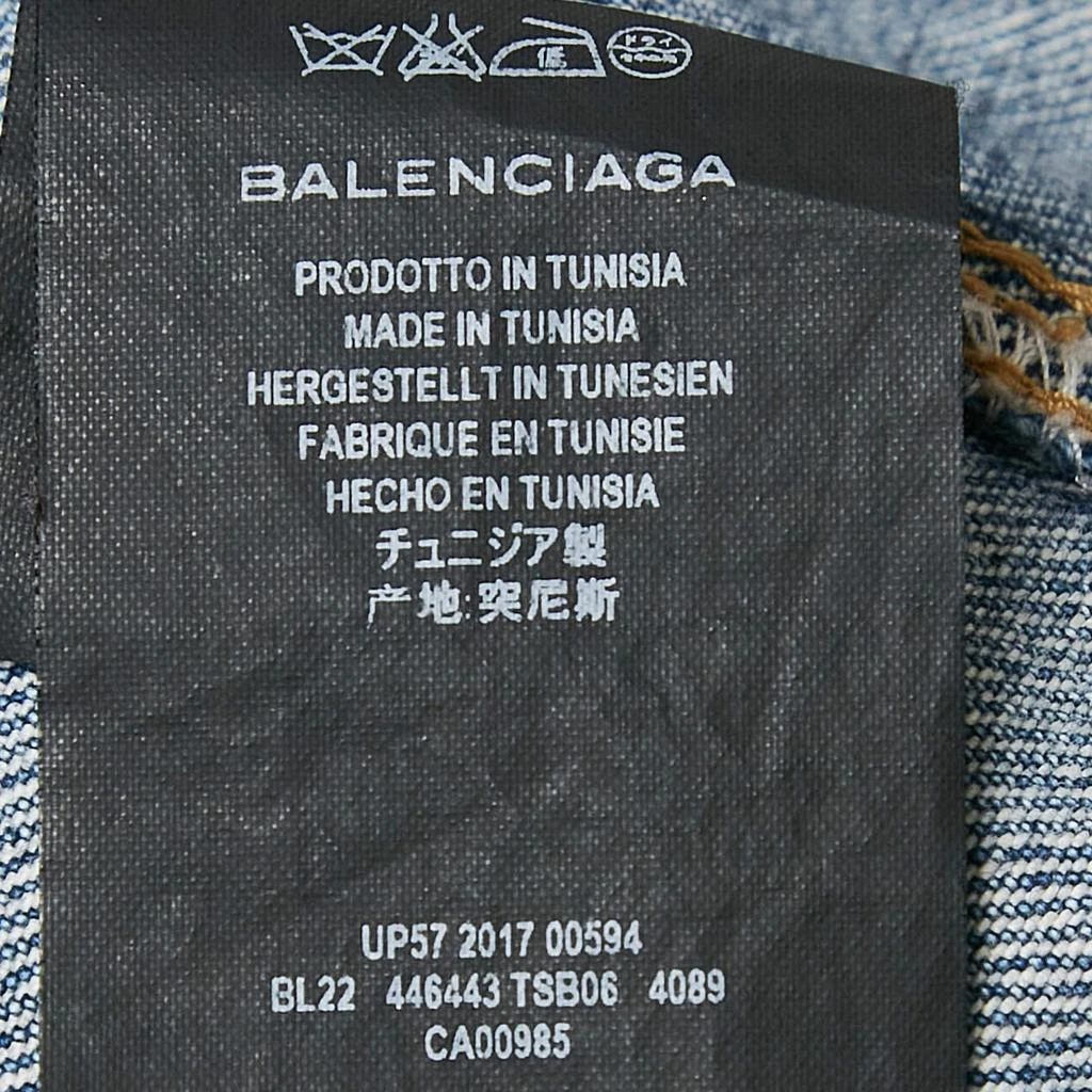 Balenciaga Balenciaga Blue Denim Dart Detail Button Front Jacket S 5