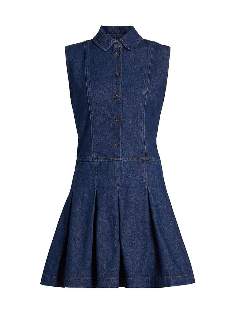 Reformation Women's Arella Denim Pleated Mini Dress | Flinders | 6| Size 16-18