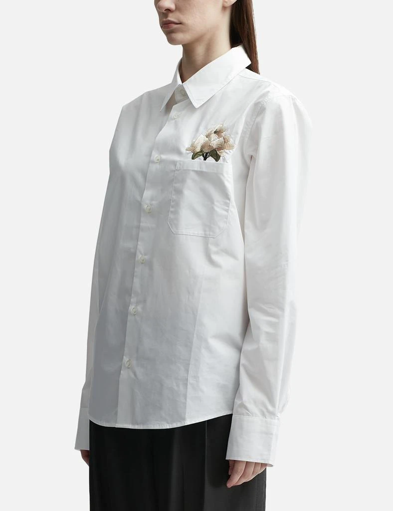 3.Paradis White Flowers Pocket Button Shirt 2