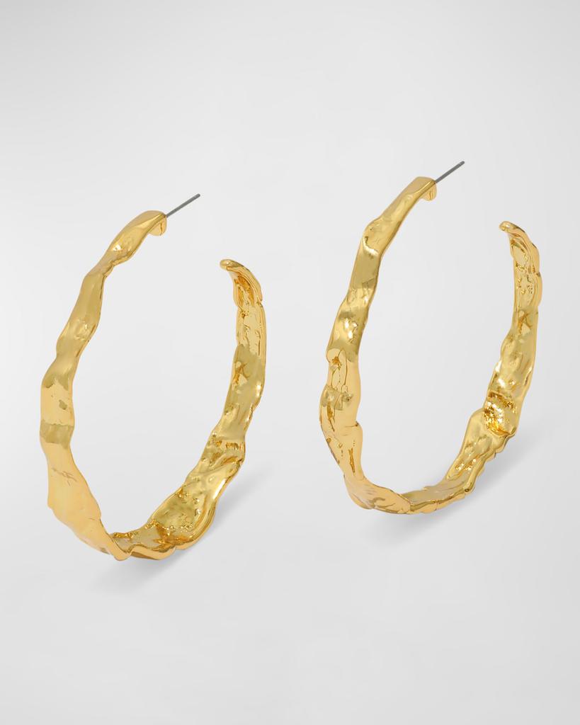 Alexis Bittar Brut Textured Gold Hoop Earrings