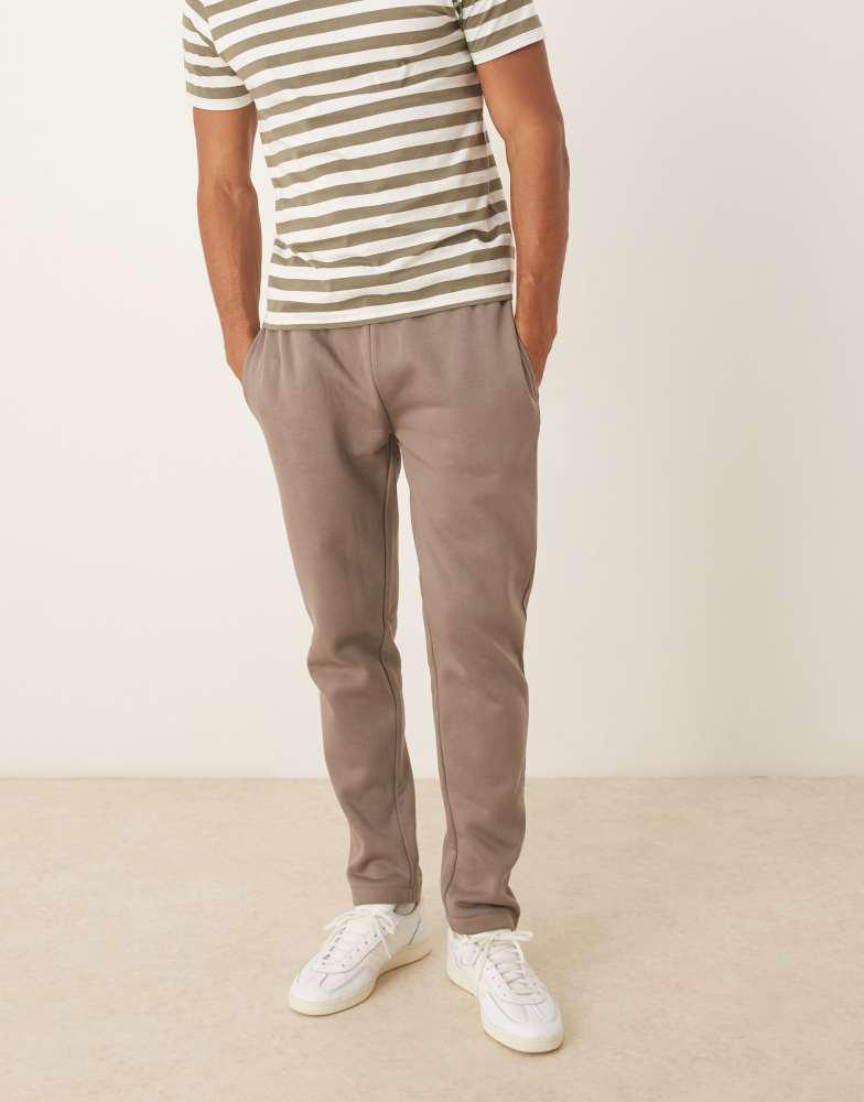 Brave Soul Brave Soul Straight leg open hem joggers in taupe