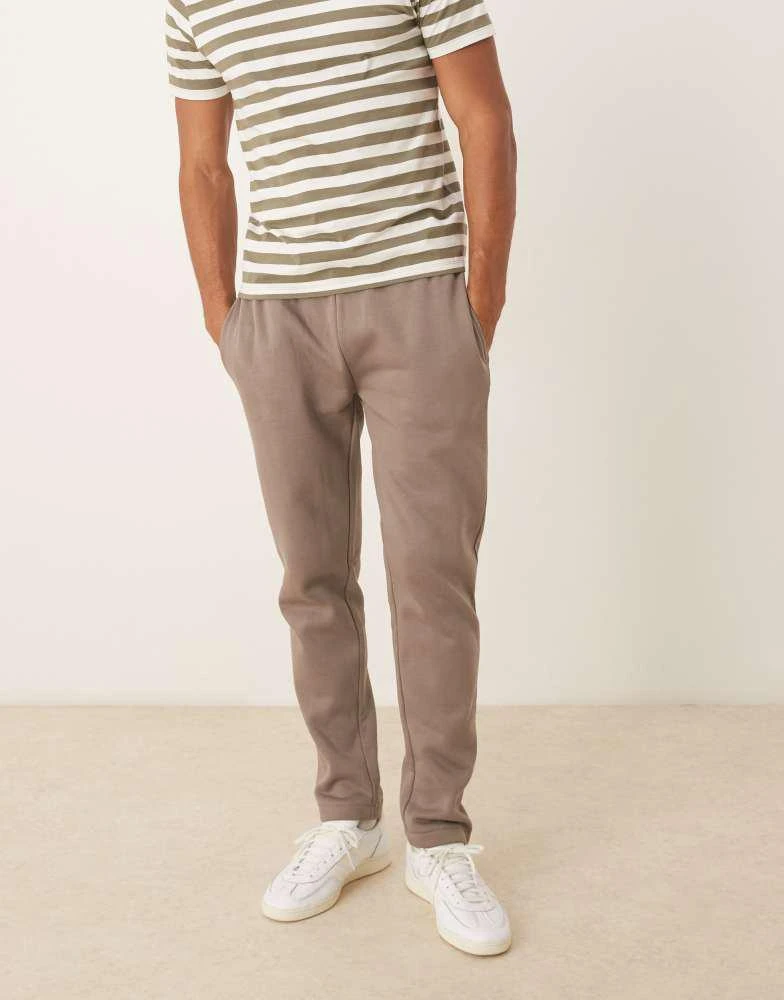 Brave Soul Brave Soul Straight leg open hem joggers in taupe 1