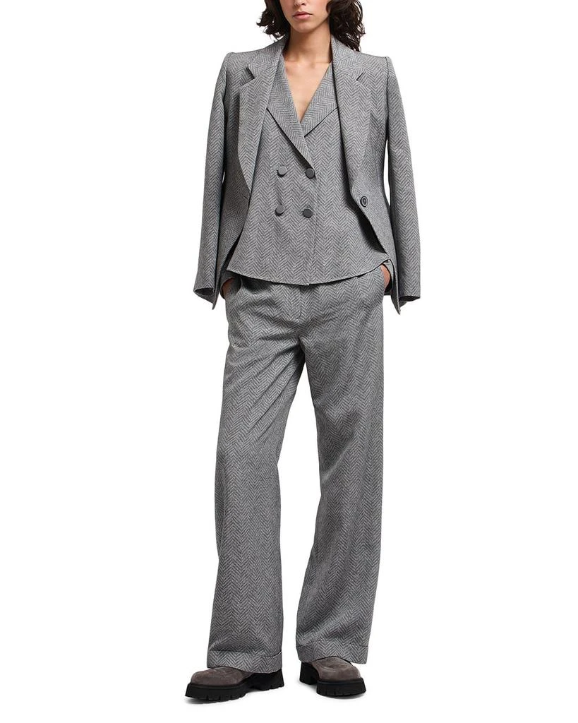 Emporio Armani Viscose and Wool Blend Chevron Blazer 3