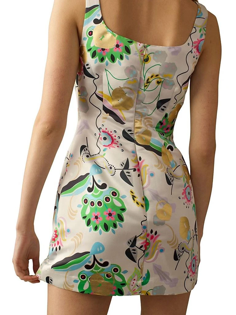 Cynthia Rowley Floral Satin Minidress 6