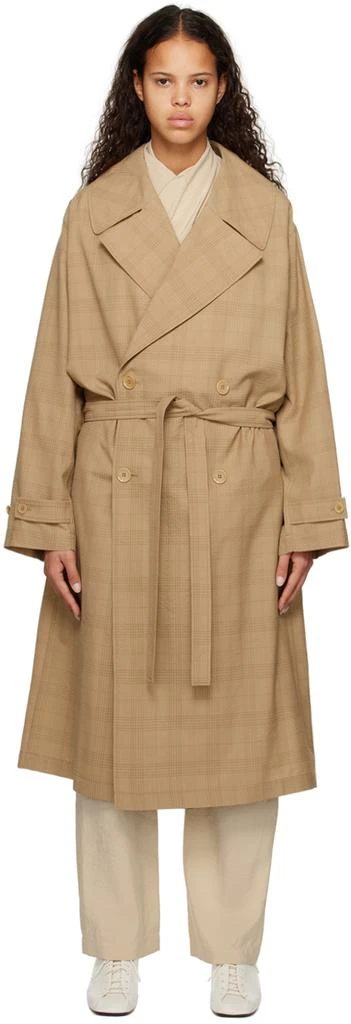 LEMAIRE Beige Double-Breasted Trench Coat 1
