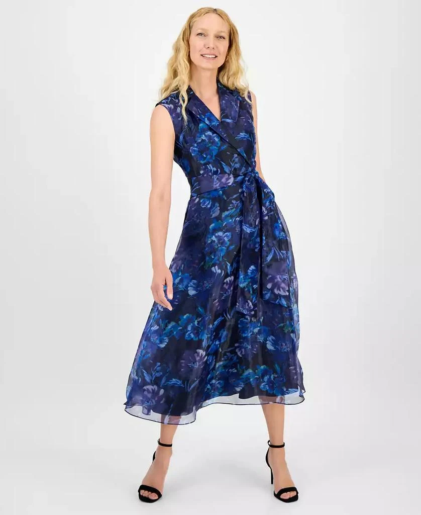 julia jordan Women's Printed Fit & Flare Tie-Waist Dress 1