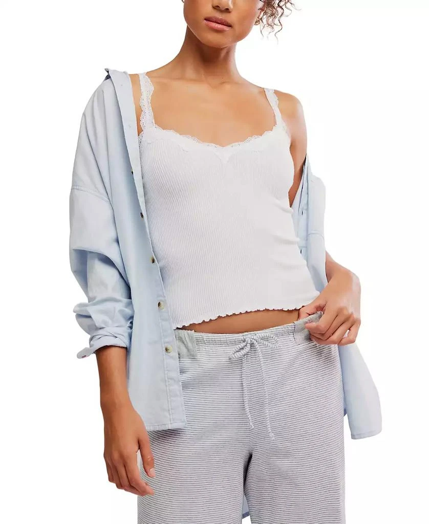 Free People Women
s Spring Fever Lace Detail V-Neck Cami Top