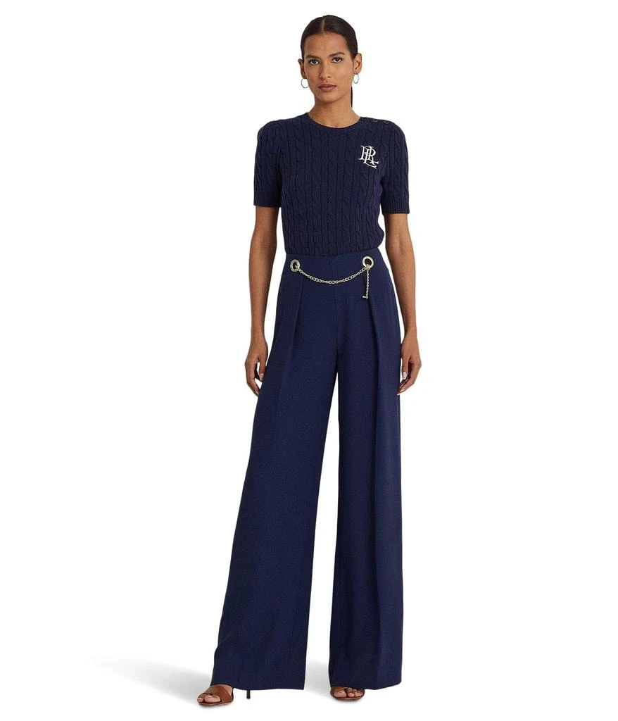 Lauren Ralph Lauren Pleated Georgette Belted Wide-Leg Pants 3