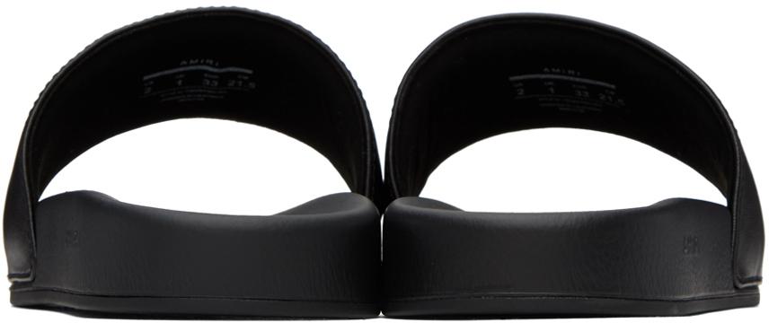 AMIRI Kids Black Logo Pool Slides