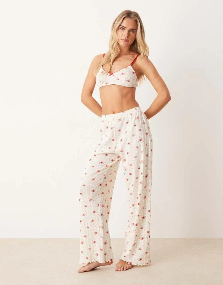 ASOS ASOS DESIGN mix 
match bralette in pointelle ditsy print 2