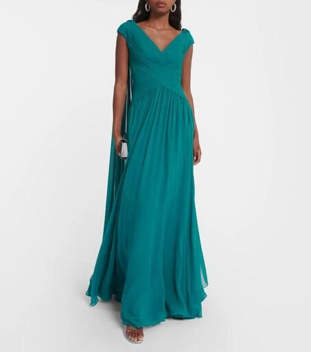 Elie Saab Caped silk-blend gown - 34 Elie Saab Caped silk-blend gown - 34