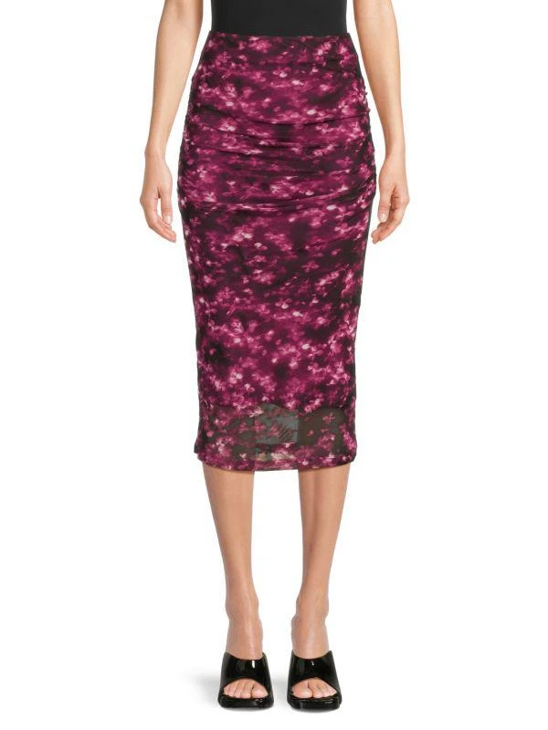 Calvin Klein Floral Ruched Midi Skirt 1