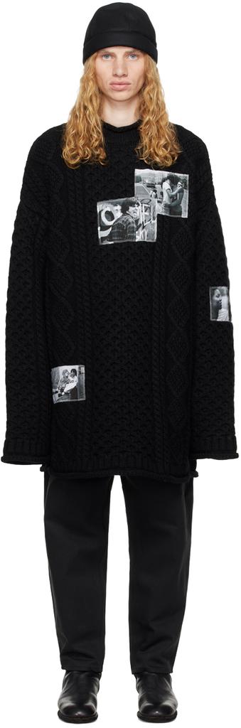 TAKAHIROMIYASHITA TheSoloist. Black Roll Neck Fisherman's Sweater