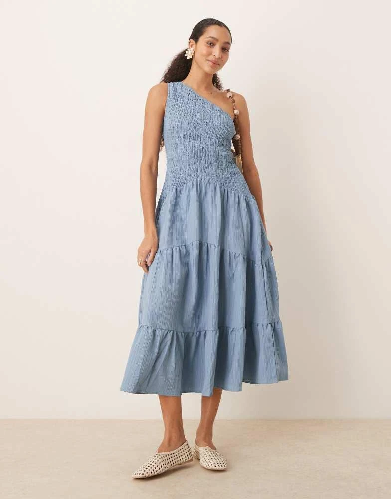 knee length dresses for ladies Perfect Day Satin Midi Dress Steel Blue– Selfie Leslie main image 1