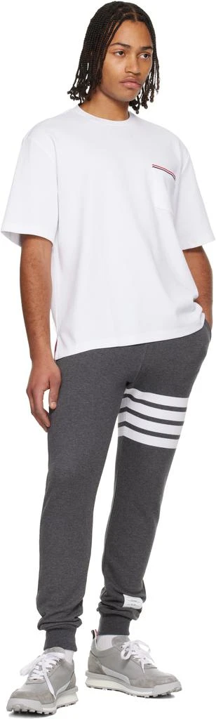 Thom Browne Gray Classic Loopback 4-Bar Sweatpants 4