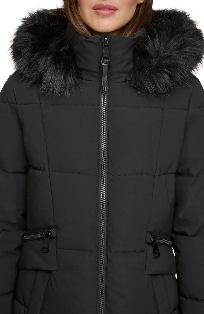DKNY Puffer Jacket with Faux Fur Hood 3
