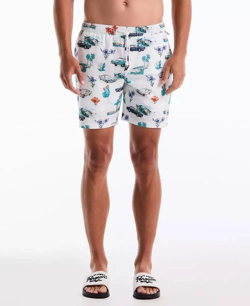 Original Penguin Men
s Car Print Swim Trunks