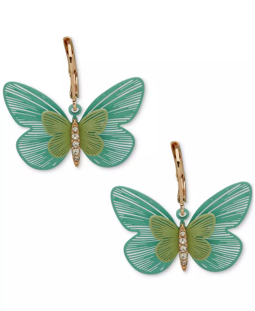 Lonna & Lilly Gold-Tone Pavé Butterfly Drop Earrings